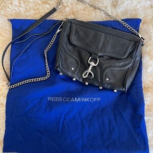 Rebecca Minkoff Black Crossbody Bag with Silver Accents